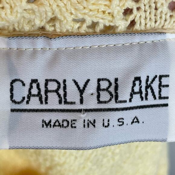 Vintage Carly Blake yellow short sleeve lightweight sweater oversized collar - Picture 5 of 5